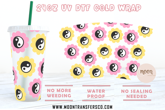 Ying Yang UV DTF 24oz Cold Cup | Cold Cup Wraps