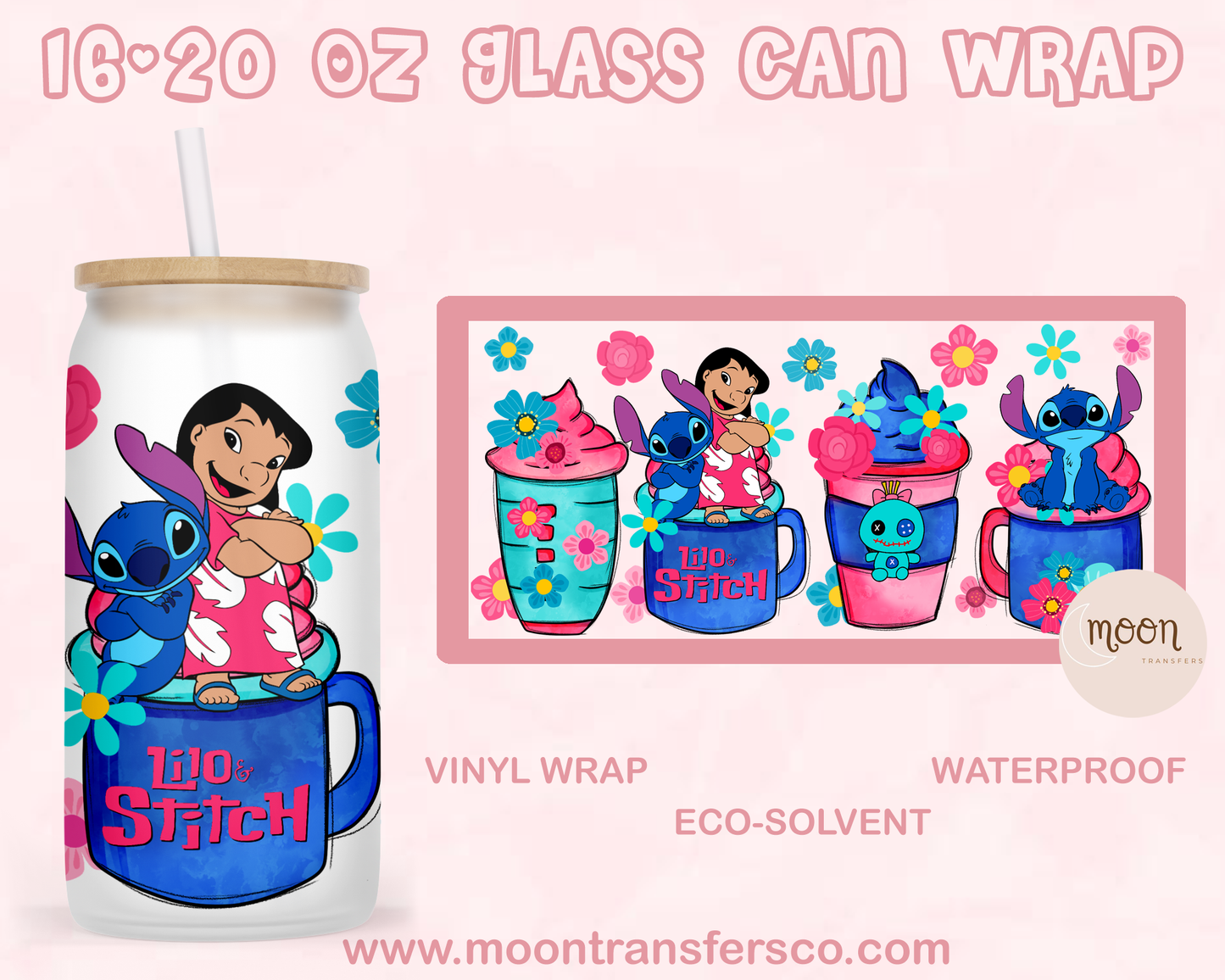 024| Glass Tumbler Wrap| Vinyl Decal | Glass Can Wraps