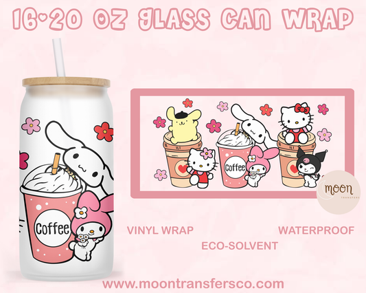 023| Glass Tumbler Wrap| Vinyl Decal | Glass Can Wraps