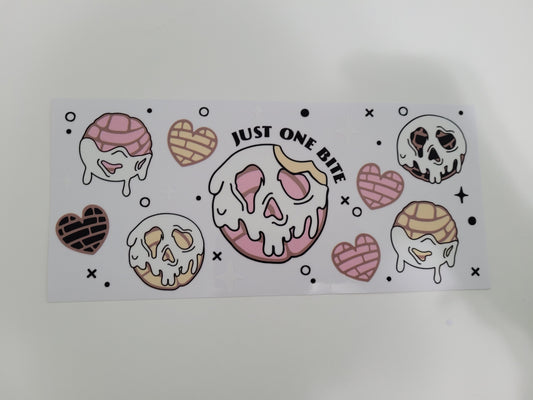 Just One Bite UV DTF 16oz Glass Can
