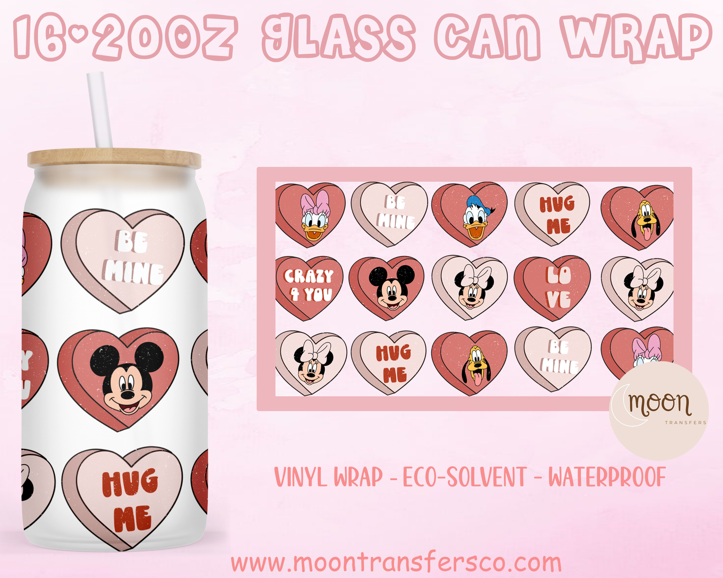 042 | Glass Tumbler Wrap | Vinyl Decal | Glass Can Wraps