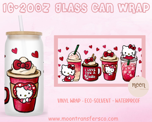 029| Glass Tumbler Wrap | Valentine | Vinyl Decal | Glass Can Wraps