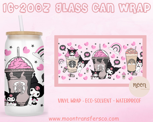 Frappe 001| Glass Tumbler Wrap | Vinyl Decal | Glass Can Wraps