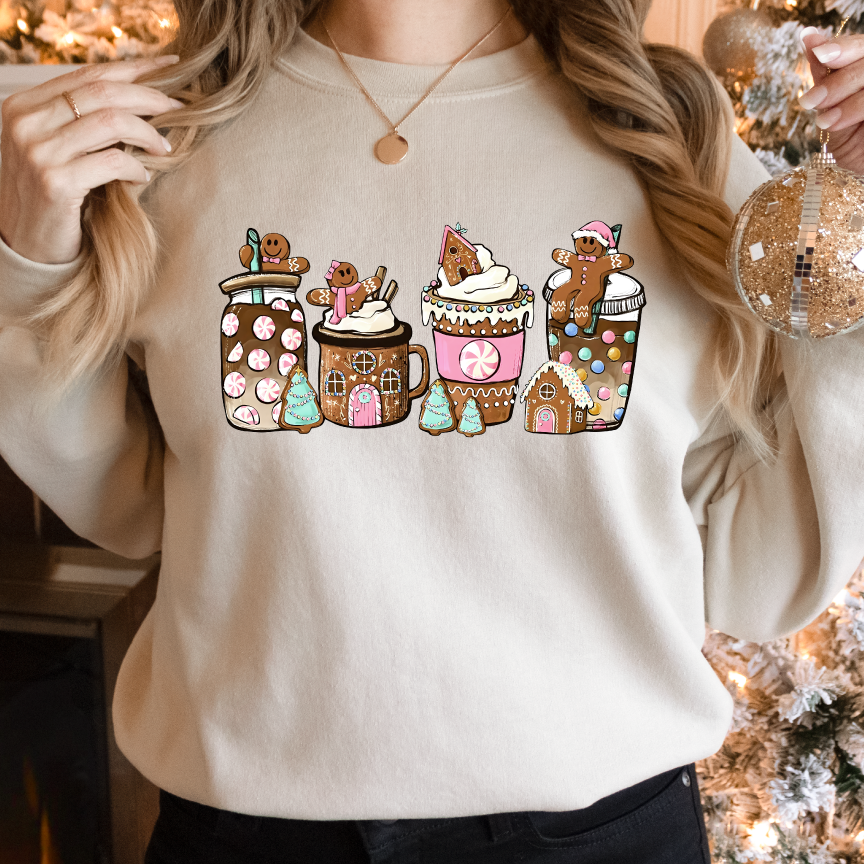GingerBread Pink Coffee-Screen Print Transfer (RTS)