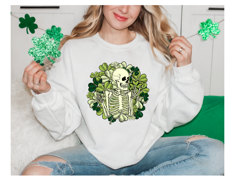 Lucky Skeleton | St. Patrick's Design  Heat Transfer Vinyl (RTS)