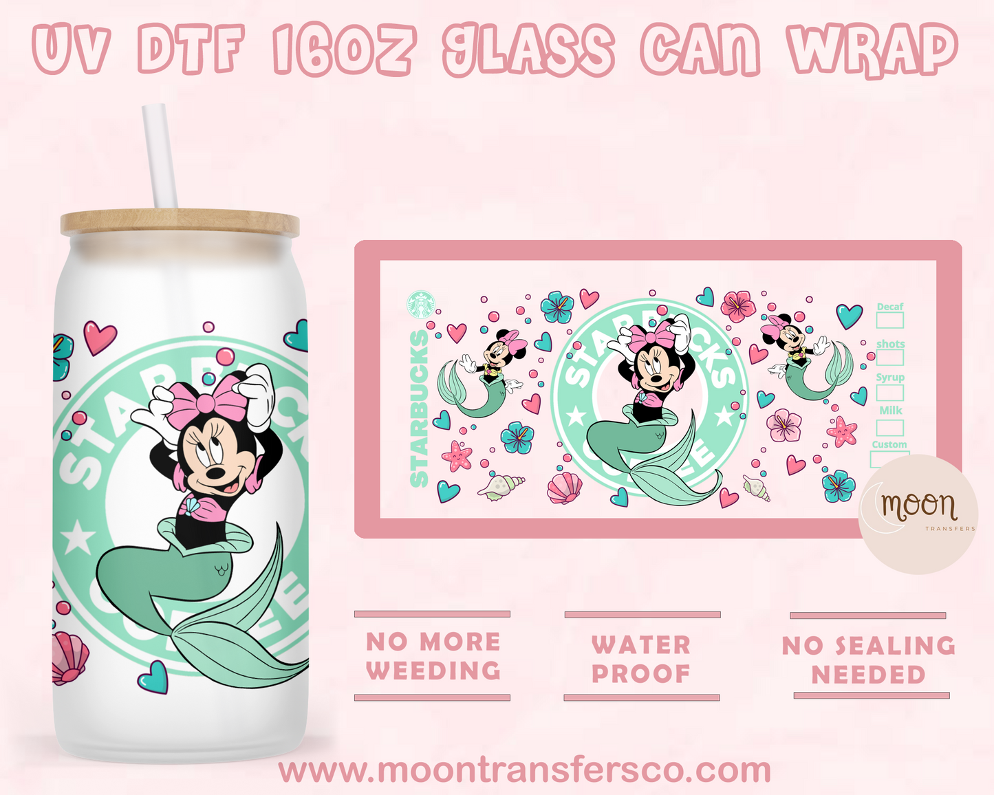 30- UV DTF 16oz Glass Can