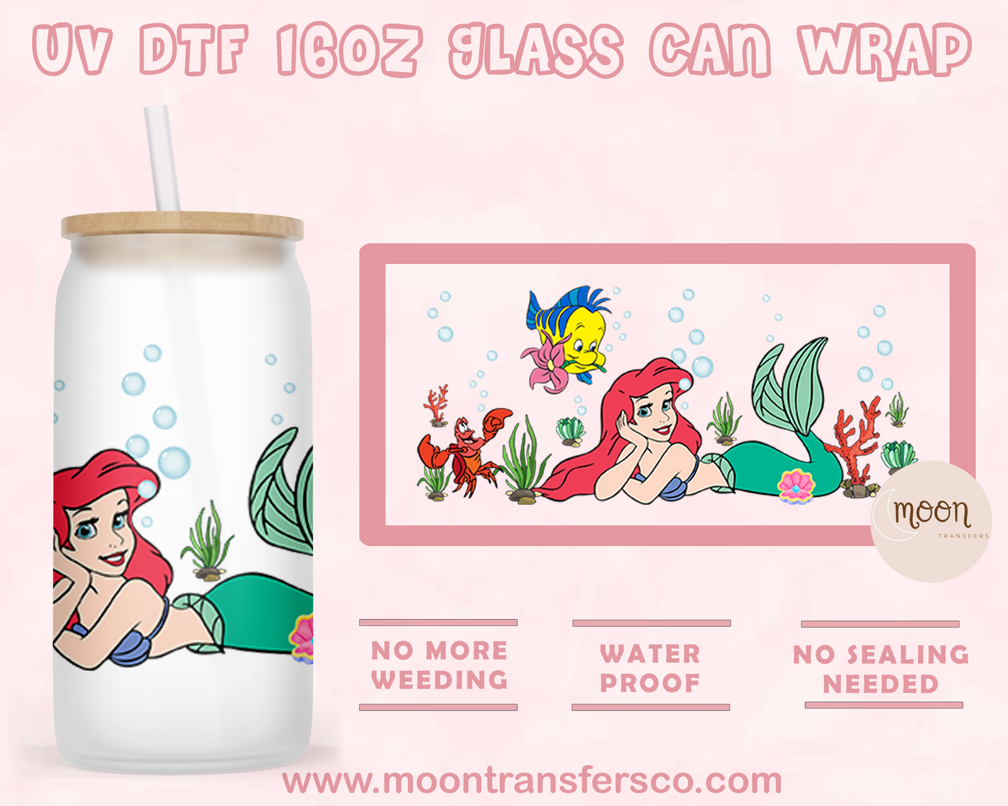 10- UV DTF 16oz Glass Can