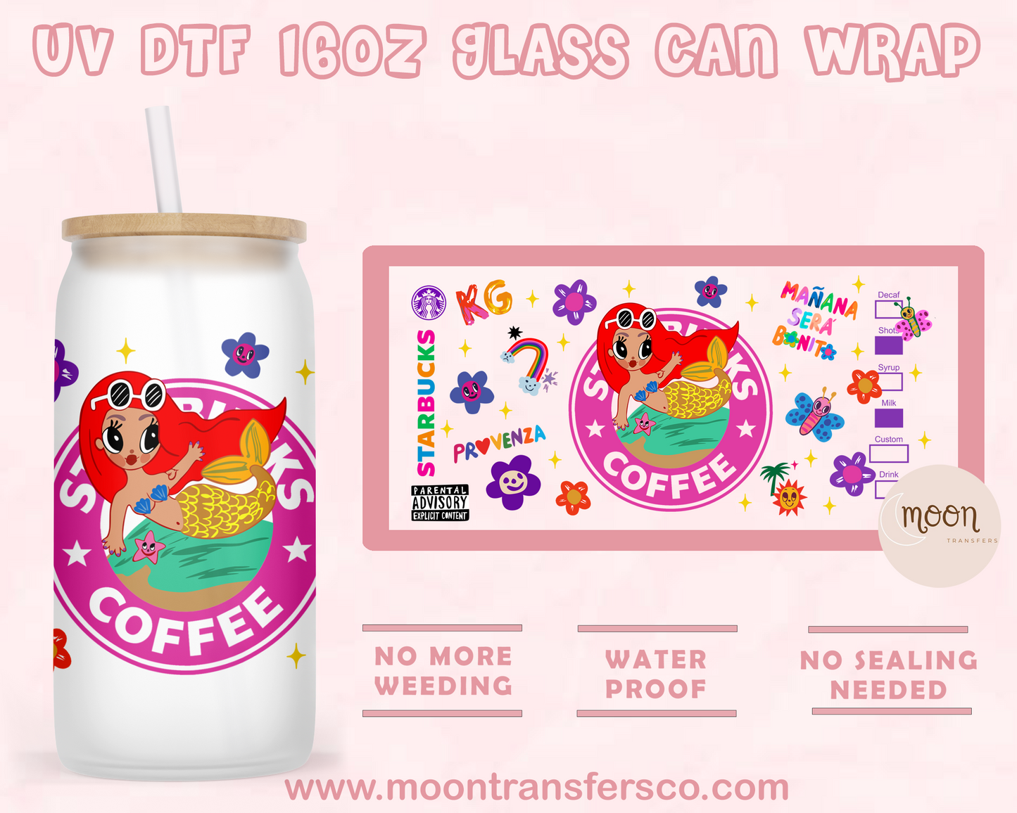 23- UV DTF 16oz Glass Can