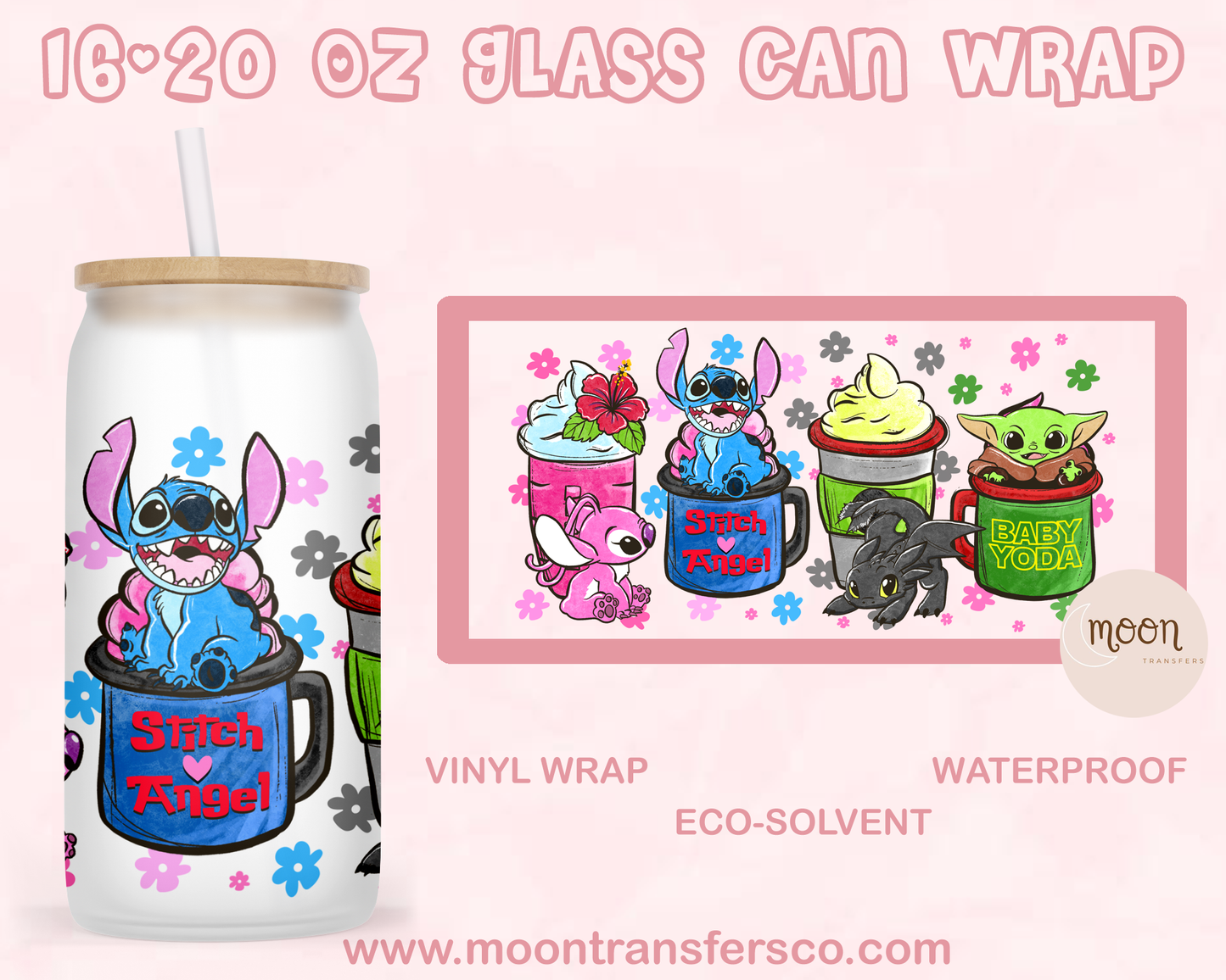 037| Glass Tumbler Wrap| Vinyl Decal | Glass Can Wraps