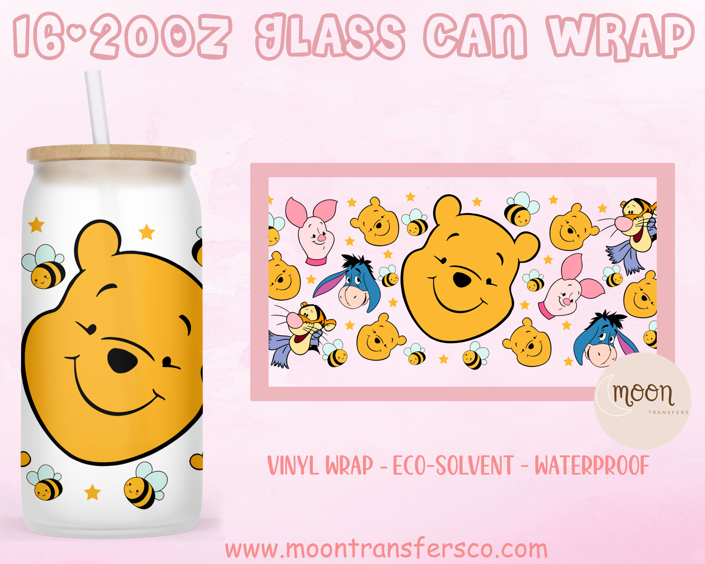 045|Glass Tumbler Wrap| Vinyl Decal | Glass Can Wraps