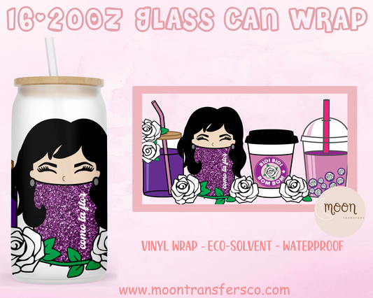 008|Glass Tumbler Wrap| Vinyl Decal | Glass Can Wraps