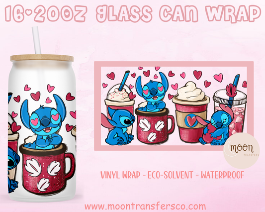 038 Love| Glass Tumbler Wrap | Valentine | Vinyl Decal | Glass Can Wraps