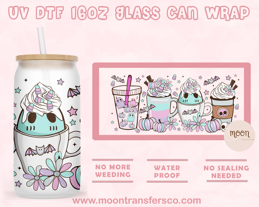 Ghost UV DTF 16oz Glass Can